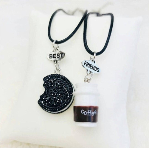 Best Friends Coffe Oreo Kolye Hediyelik Trend Şık Arkadaş Kolye