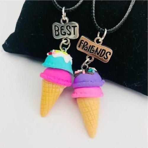 Best Friends Dondurma Kolye Hediyelik Trend Şık Kolye Arkadaş