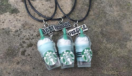 Starcbucks 3 lü Best Friend Arkadaşlık Dostluk Kolyesi Hediyelik Aksesuar