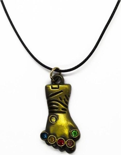 Thanos Marvel Avengers Yenilmezler Eldiven Deri Ipli Metal Kolye