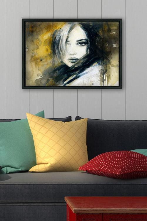 Siyah L Çerçeve Kanvas Tablo 55x75 cm