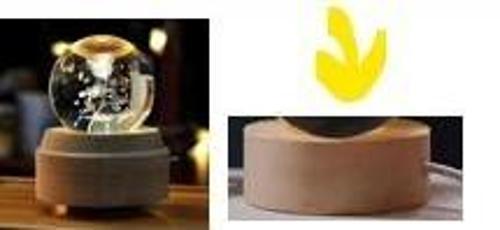 Dekoratif Gül I Love You Tasarımlı Ahşap Altlıklı Işıklı Cam Küre Cam:6cm Ahşap:2cm