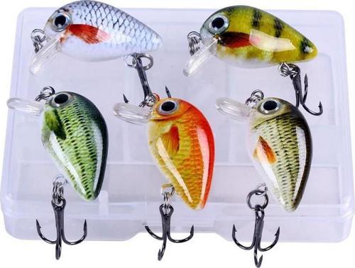5 Adet Crankbait LRF Balık Olta Yem Seti - Sesli bilyalı - Kutulu - 2.7cm 1.5gr