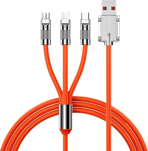 Valkyrie 6A 3in1  Apple Type-C Android Sıvı Silikon Data Hızlı Şarj Kablosu - Bakır Döşeme - Katlanmaz Kırılmaz Dayanıkl 6