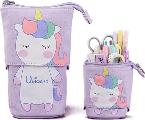 Unicorn Uzayabilen Teleskopik Kalem Kutu Makyaj Çantası Çok Amaçlı Çanta