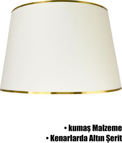 Krem Gold Şeritli Lambader Şapkası