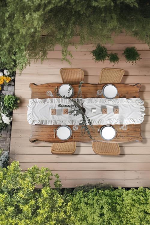 Naturel Fırfırlı Runner Vintage