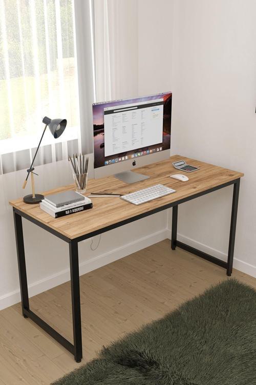 Ae-4600 Çalışma Masası 140'Lık Atlantik Çam Suntalı Ve Metalli Bilgisayar Masası Ofis Masası