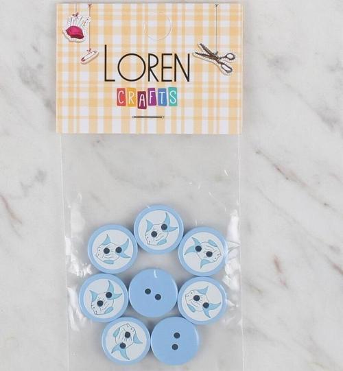 Loren Crafts mavi 8 li balık düğme - 575