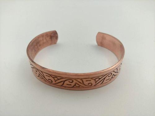Bakır Bileklik 1,5x17,5 Cm Kalemkar El Işlemesi Doğal Saf Bakır M4