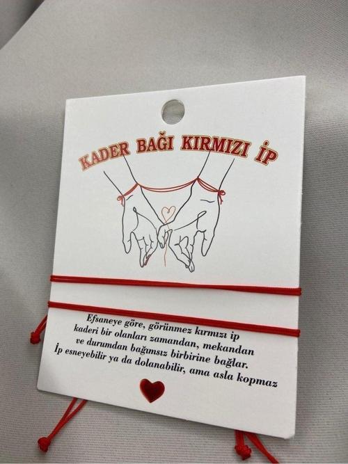 Kaderin Kırmızı Ipliği" Kader Bağı Çifr Kırmızı Ip Bileklik Hediyelik Aksesuar