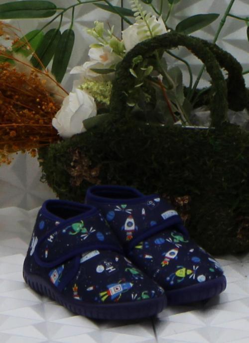 Sly 8388 Lacivert Anaokulu Kreş Ev Erkek Çocuk Panduf Ayakkabı