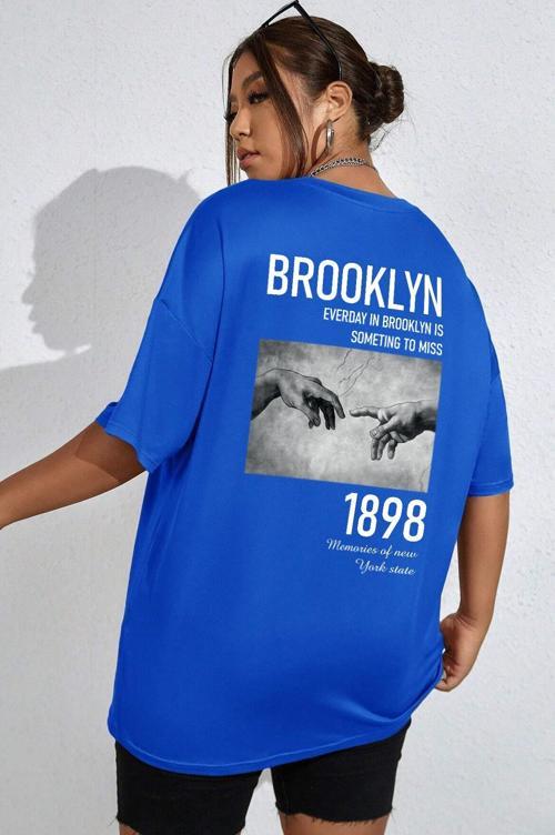 Unisex 1898 Brooklyn Baskılı T-shirt