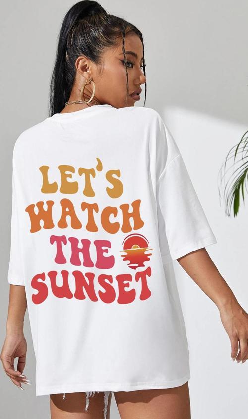 Unisex Lets Watch The Sunset Tasarım Tshirt