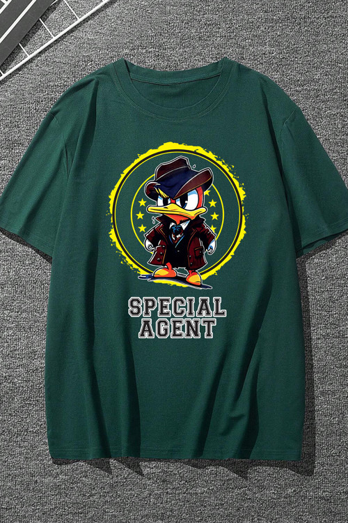 Unisex Special Agent Baskılı Oversize Tshirt