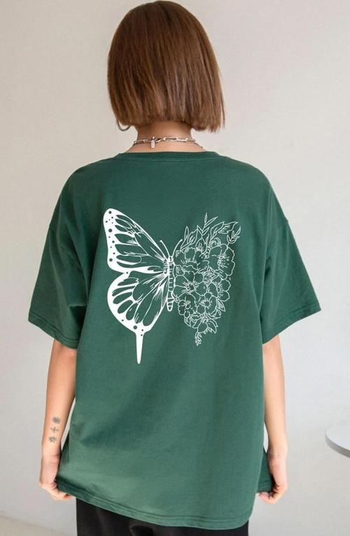Unisex Drawing Butterflies  Tasarım T-shirt