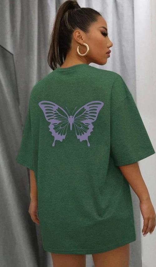 Unisex Butterfly Baskılı T-shirt