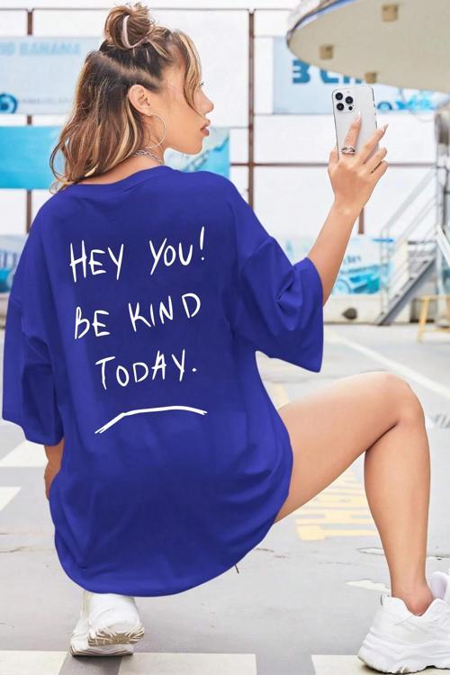 Unisex Hey you Baskılı T-shirt