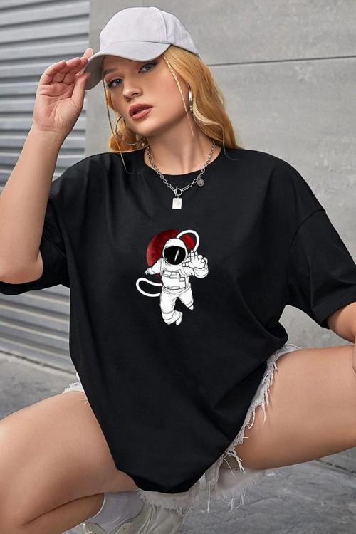 Unisex Nasa Baskılı T-shirt