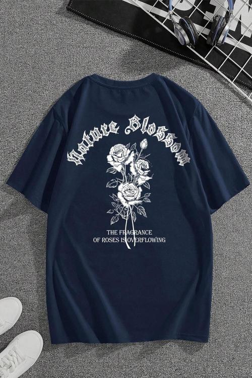 Nature Blossom Baskılı Unisex Oversize Tshirt
