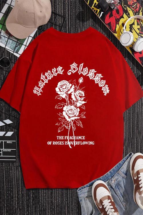 Nature Blossom Baskılı Unisex Oversize Tshirt