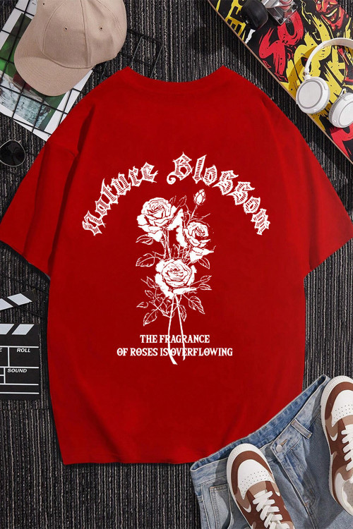 Nature Blossom Baskılı Unisex Oversize Tshirt