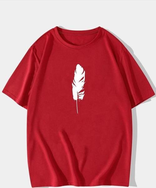 Unisex Tüy  Baskılı T-shirt