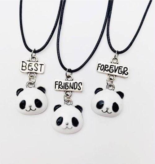 Panda Üçlü Best Friends Kolye