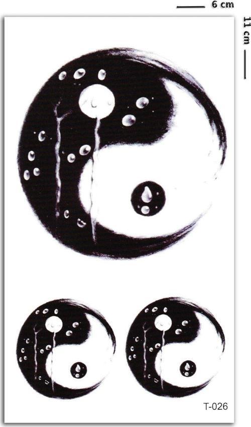 3 Boyutlu Mini Boy Yingyang Geçici Dövme Aksesuar Şık Moda Yaz