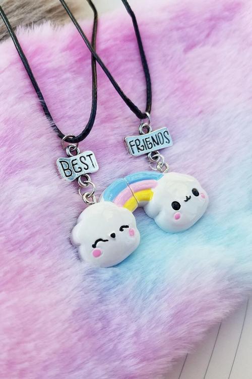 Gökkuşağı Bulut Ikili Best Friends Kolye