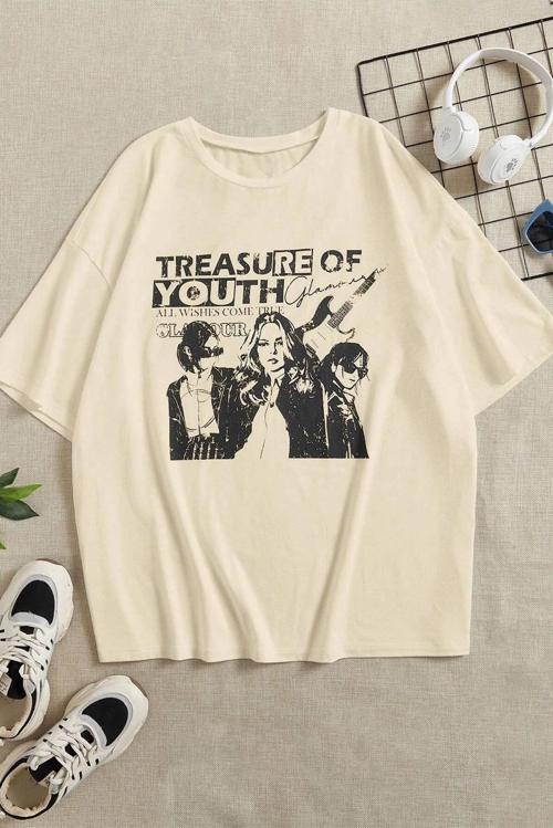 Unisex Treasure Of Youth Baskılı Tasarım Tshirt