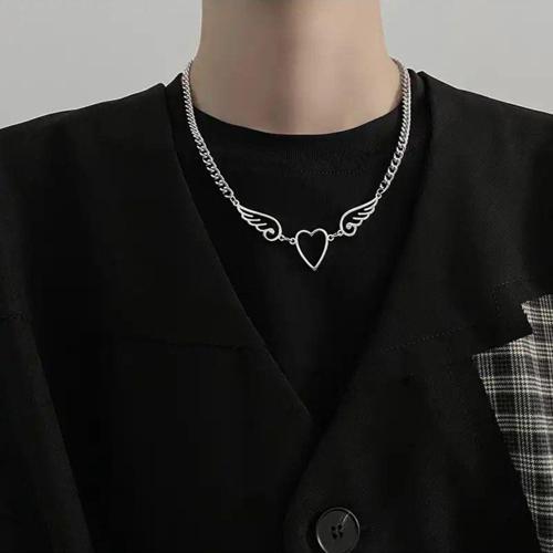 Harajuku Fashion Melek Kanatlı Kalp Kolye Choker Hediyelik Şık Aksesuar