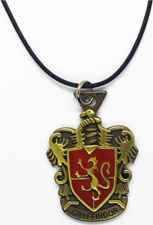 Harry Potter Gryffindor Hogwarts Amblem Suni Deri Ipli Metal Kolye