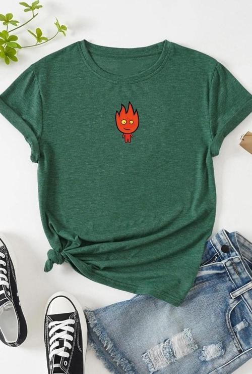 Unisex Ateş Avatar Baskılı T-shirt