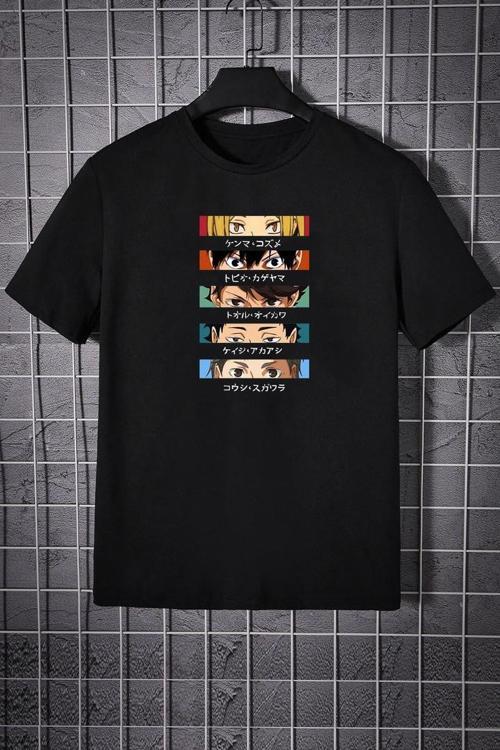 Unisex Cosplay Haikyuu Baskılı T-shirt