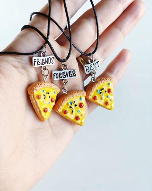 Pizza Dilimleri 3'lü Bff Kolye