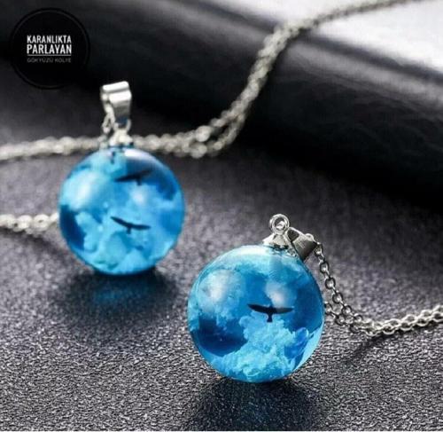 Karanlıkta Gece Parlayan Gökyüzü Kolye