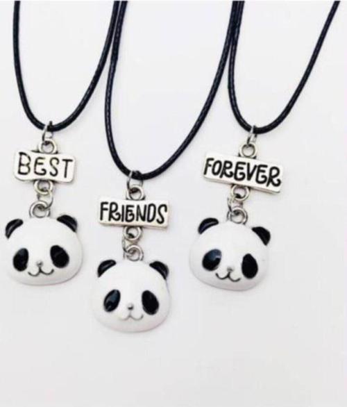 Bff Best Friends Forever 3lü Panda Kolye Hediyelik Şık