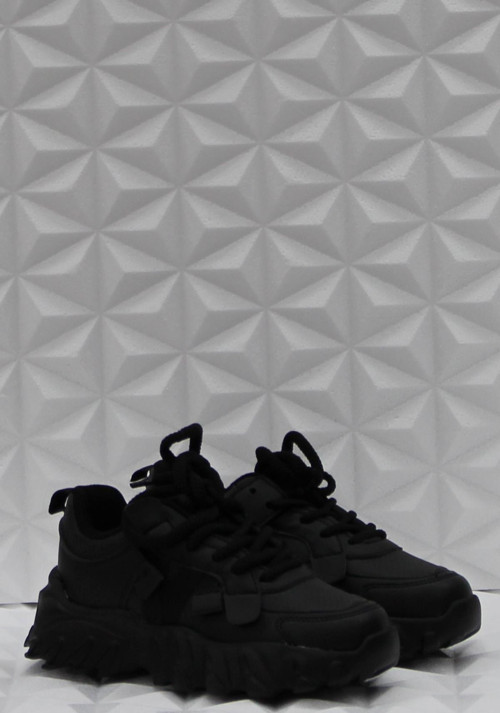 Cool Verom Siyah Bağcık Görünümlü Cırtlı Sneaker Ortopedik Çocuk Ayakkabı