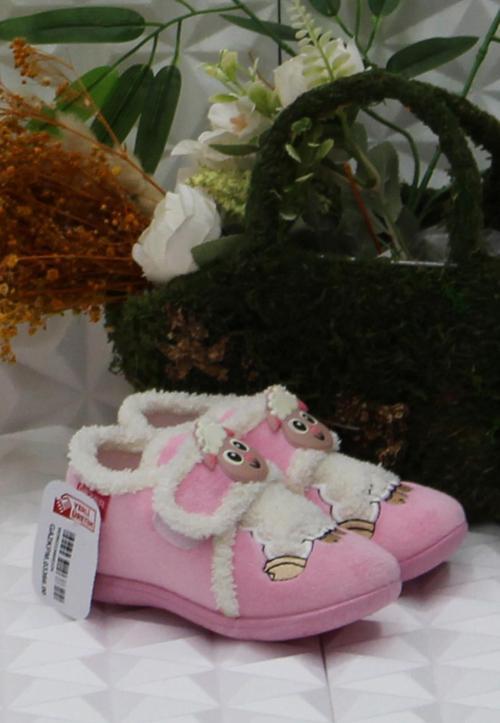 Gzr 03366 Pembe Anaokulu Kreş Ev Kız Çocuk Panduf Ayakkabı