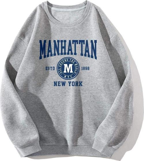 Manhattan Baskılı Oversize Sweatshirt