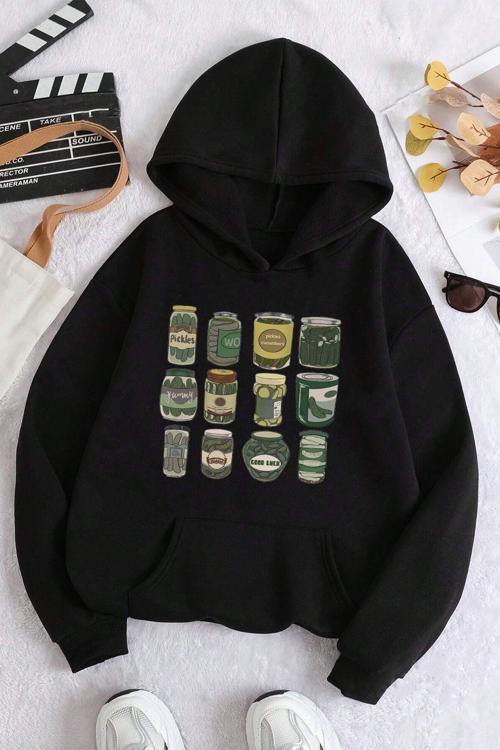 Turşu Baskılı Oversize Sweatshirt