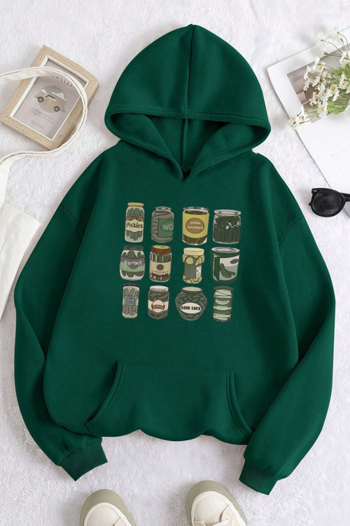 Turşu Baskılı Oversize Sweatshirt