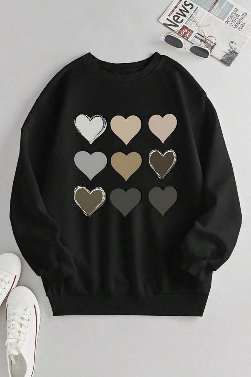 Unisex Kafadar Ayılar Baskılı Bisiklet Yaka Sweatshirt