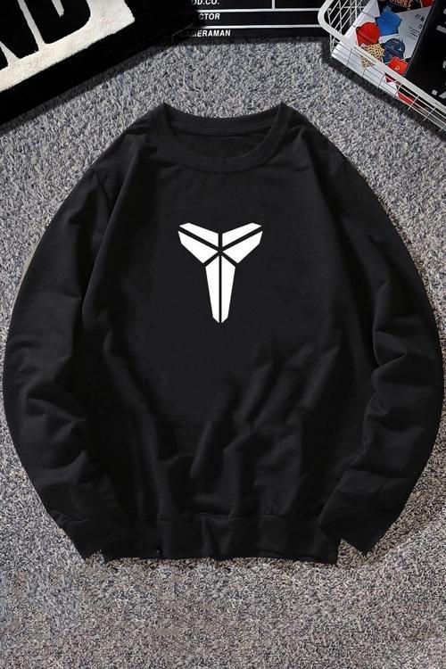 Unisex Kobe Baskılı Bisiklet Yaka Sweatshirt