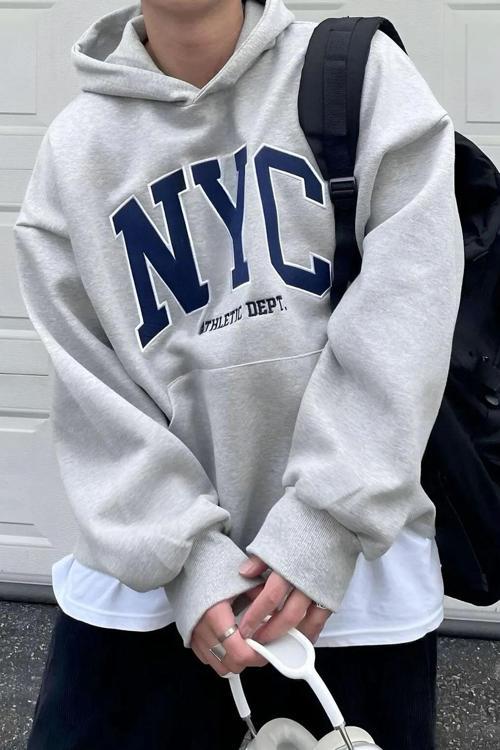 Nyc Baskılı  Pamuklu Oversize Sweatshirt