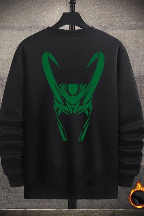 Unisex Floki Baskılı Bisiklet Yaka Sweatshirt