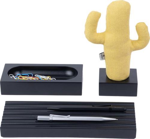 Woody Siyah Üçlü Ofis Seti - Sarı Cactus