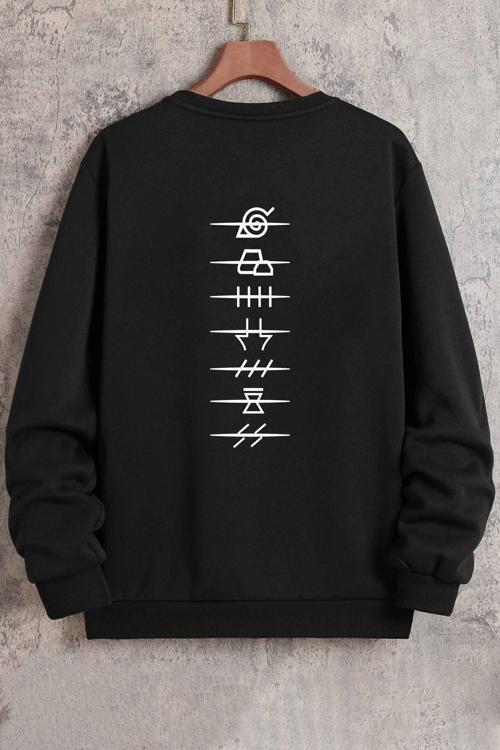Unisex Ninja Akatsuki Bisiklet Yaka Sweatshirt