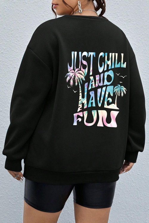 Unisex Just Fun Baskılı Bisiklet Yaka Sweatshirt